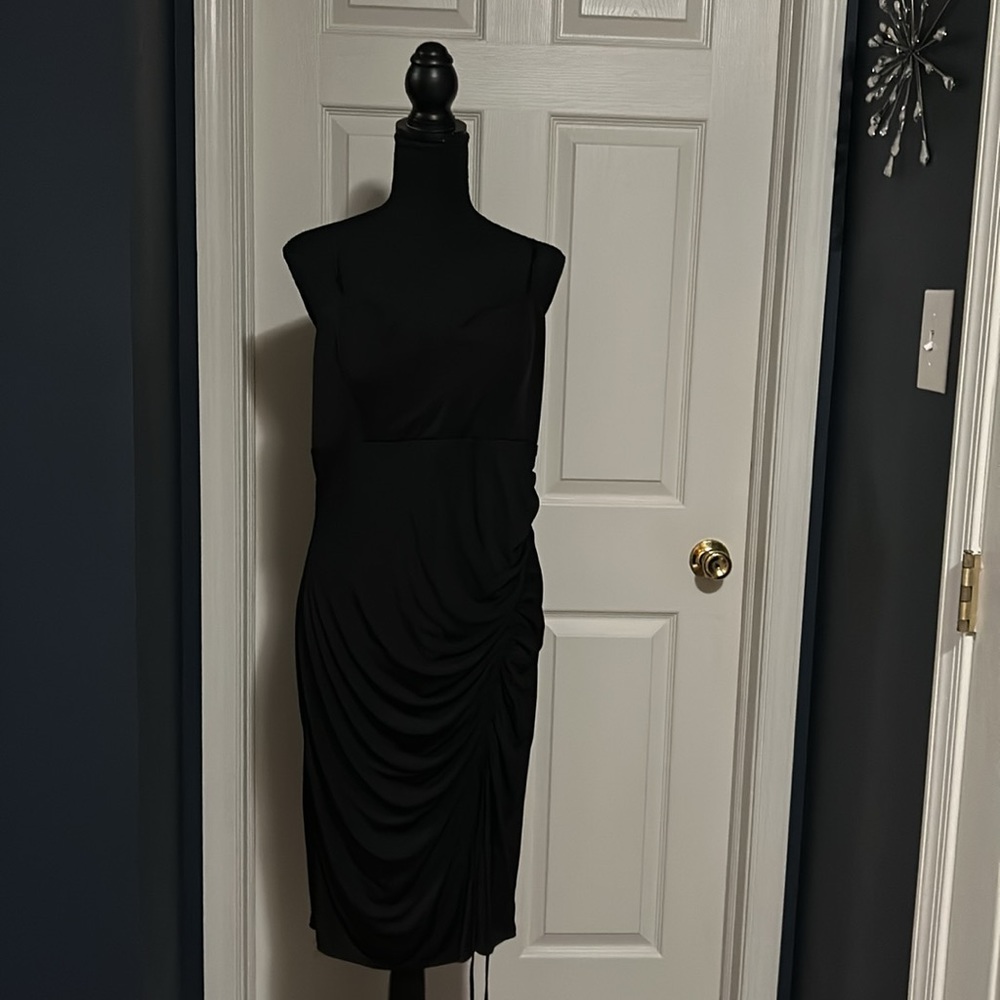 City Studio Ruched Little Black Dress
